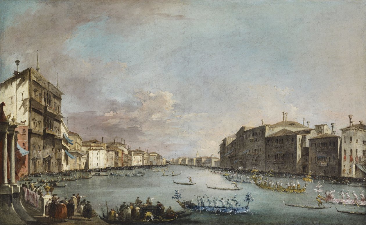 Regatta in Venetië door Francesco Guardi