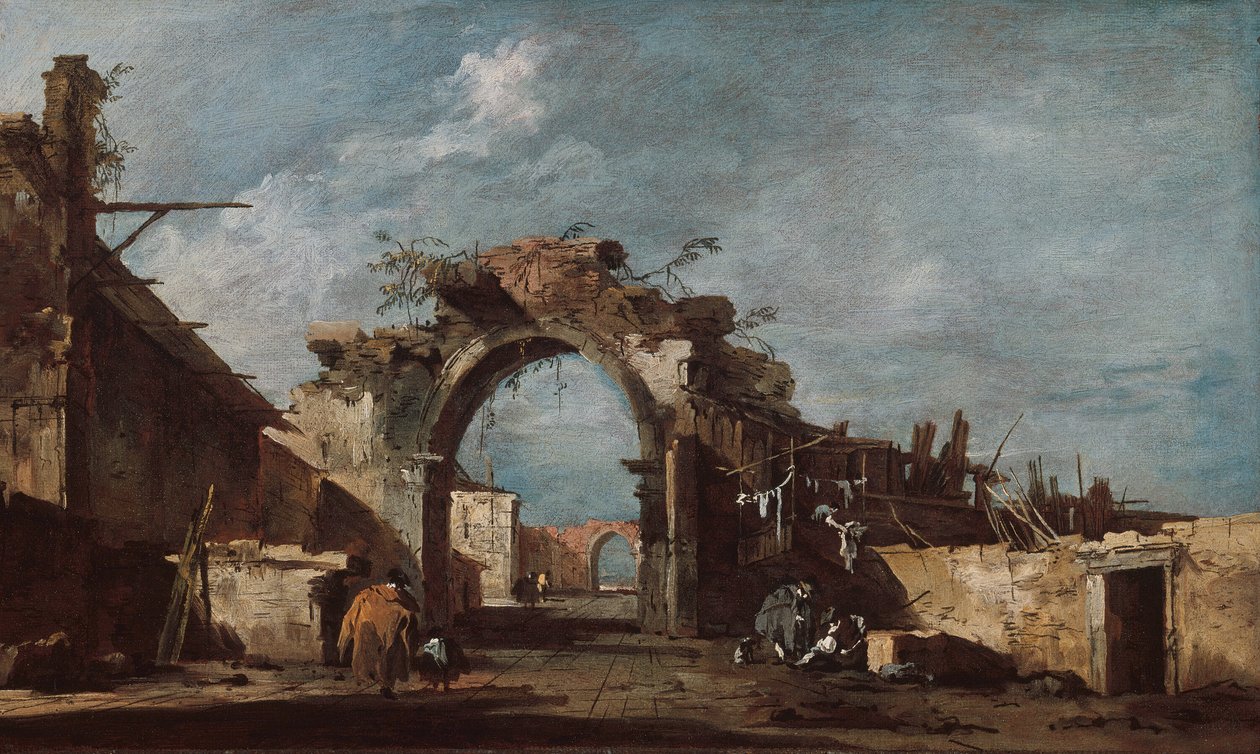 Verwoeste boog door Francesco Guardi