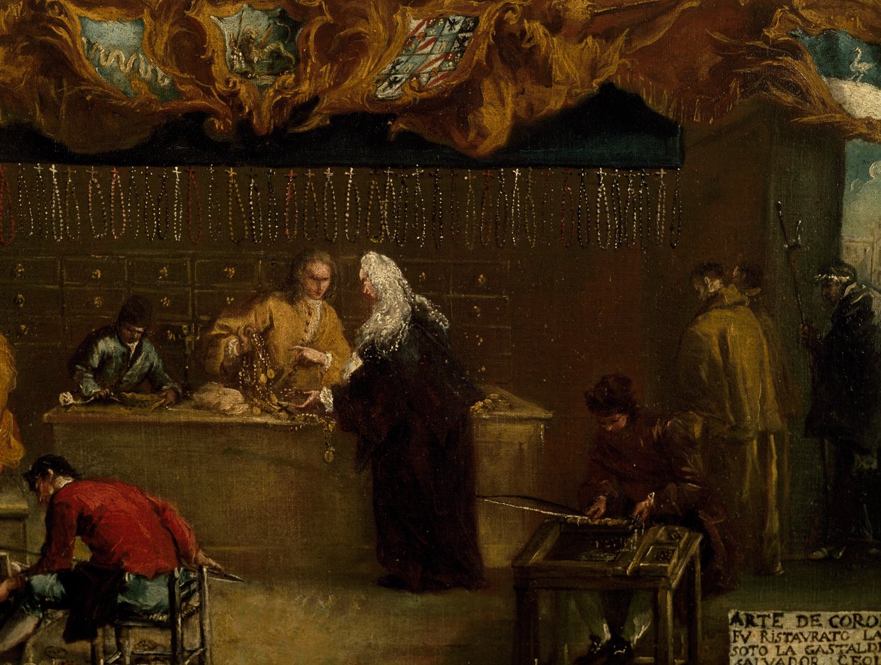 Uithangbord van het Gilde van Coroneri, door Francesco Guardi door Francesco Guardi