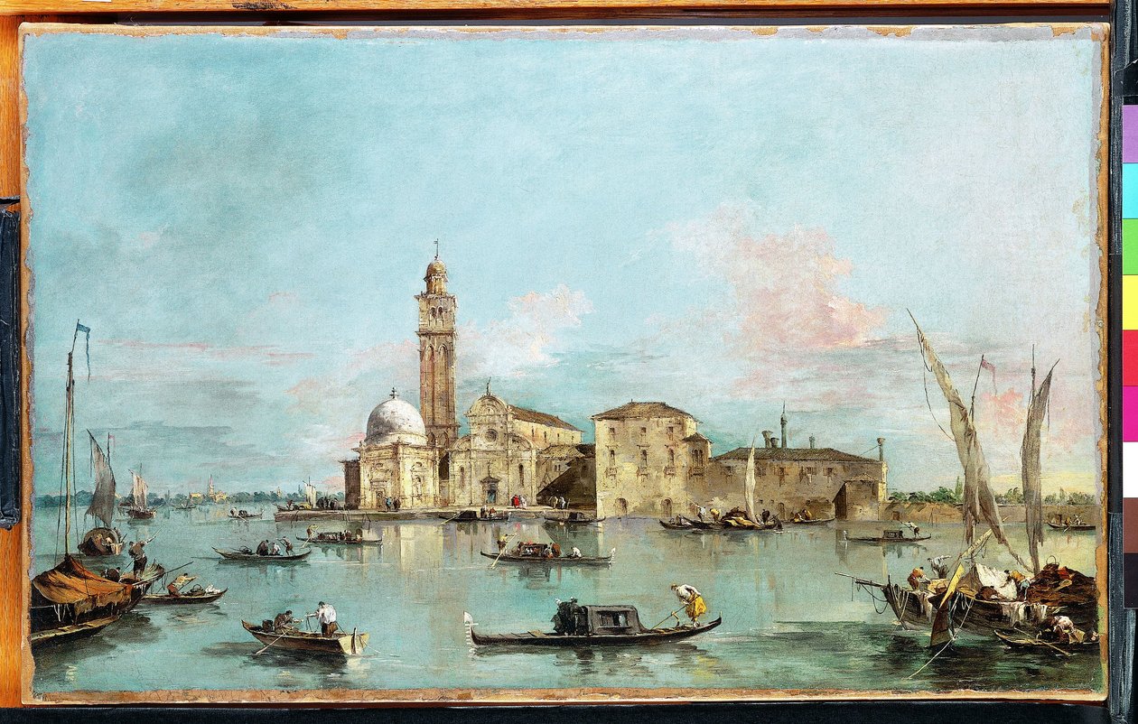 Het eiland San Michele, Venetië door Francesco Guardi
