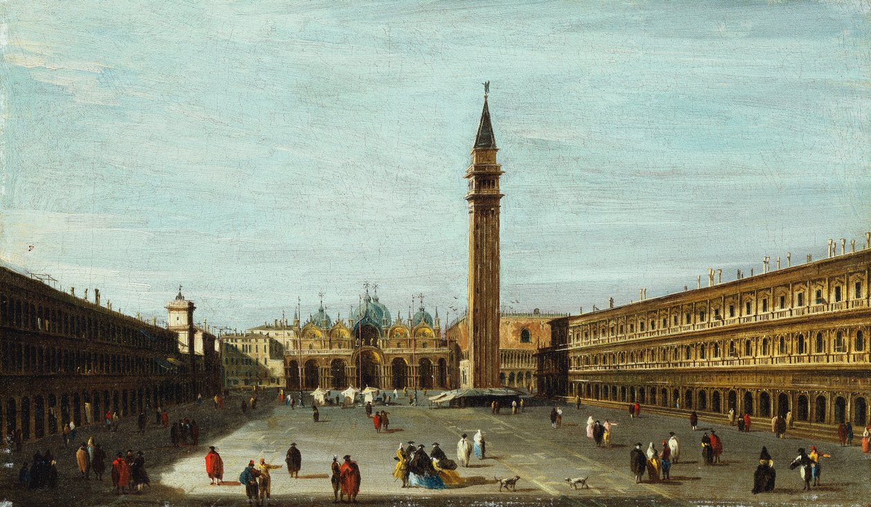 Het Piazza San Marco, Venetië, kijkend naar het oosten door Francesco Guardi