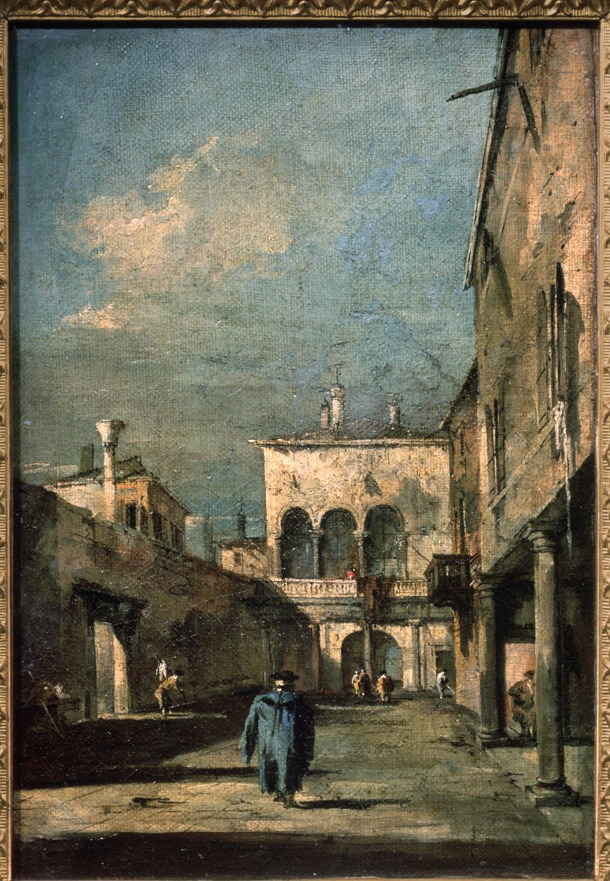 Venetiaanse binnenplaats door Francesco Guardi