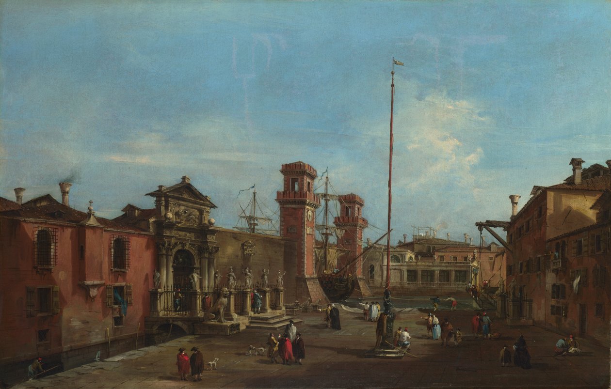 Venetië. Het Arsenaal, 1755-1760 door Francesco Guardi