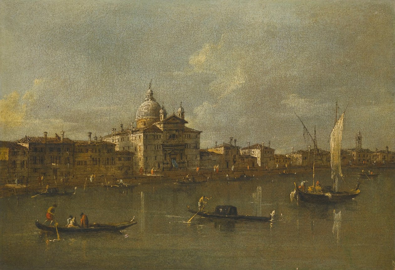 Venetië, uitzicht op de Giudecca en de kerk van le Zitelle door Francesco Guardi