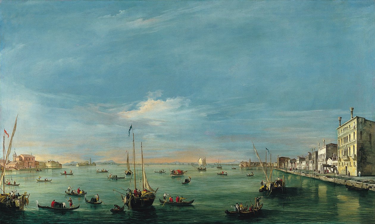 Uitzicht op het Giudecca-kanaal en de Zattere door Francesco Guardi