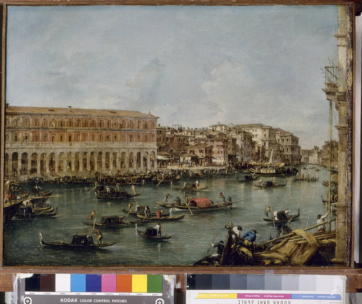 Uitzicht op het Canal Grande met de Fabbriche Nuove di Rialto, 1756-60 door Francesco Guardi
