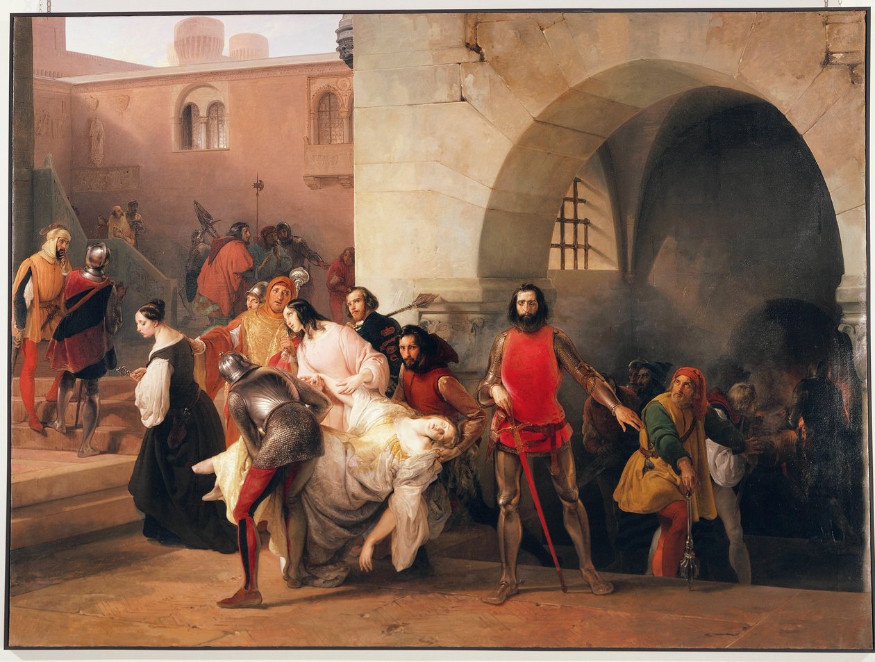Bice gevonden door Marco Visconti in de kelder van zijn kasteel in Rosate door Francesco Hayez