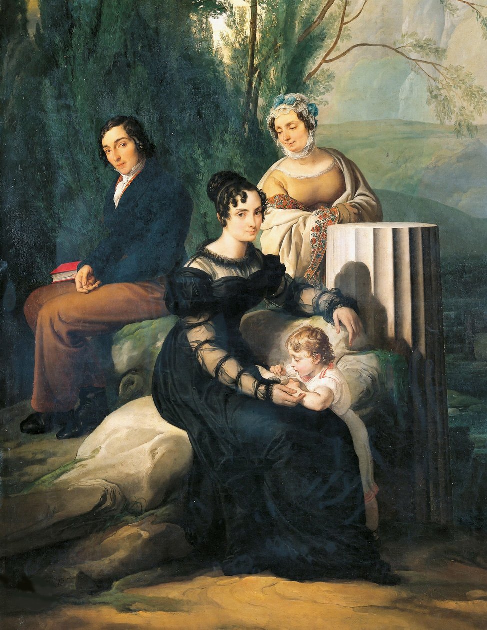 Portret van de familie Borri Stampa, 1822 door Francesco Hayez