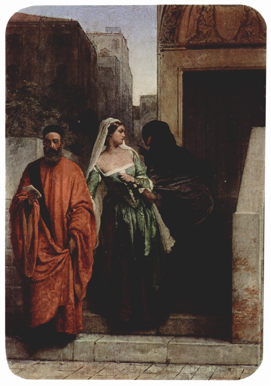 Wraak van een rivale (Le Veneziane - Vrouwen uit Venetië) door Francesco Hayez