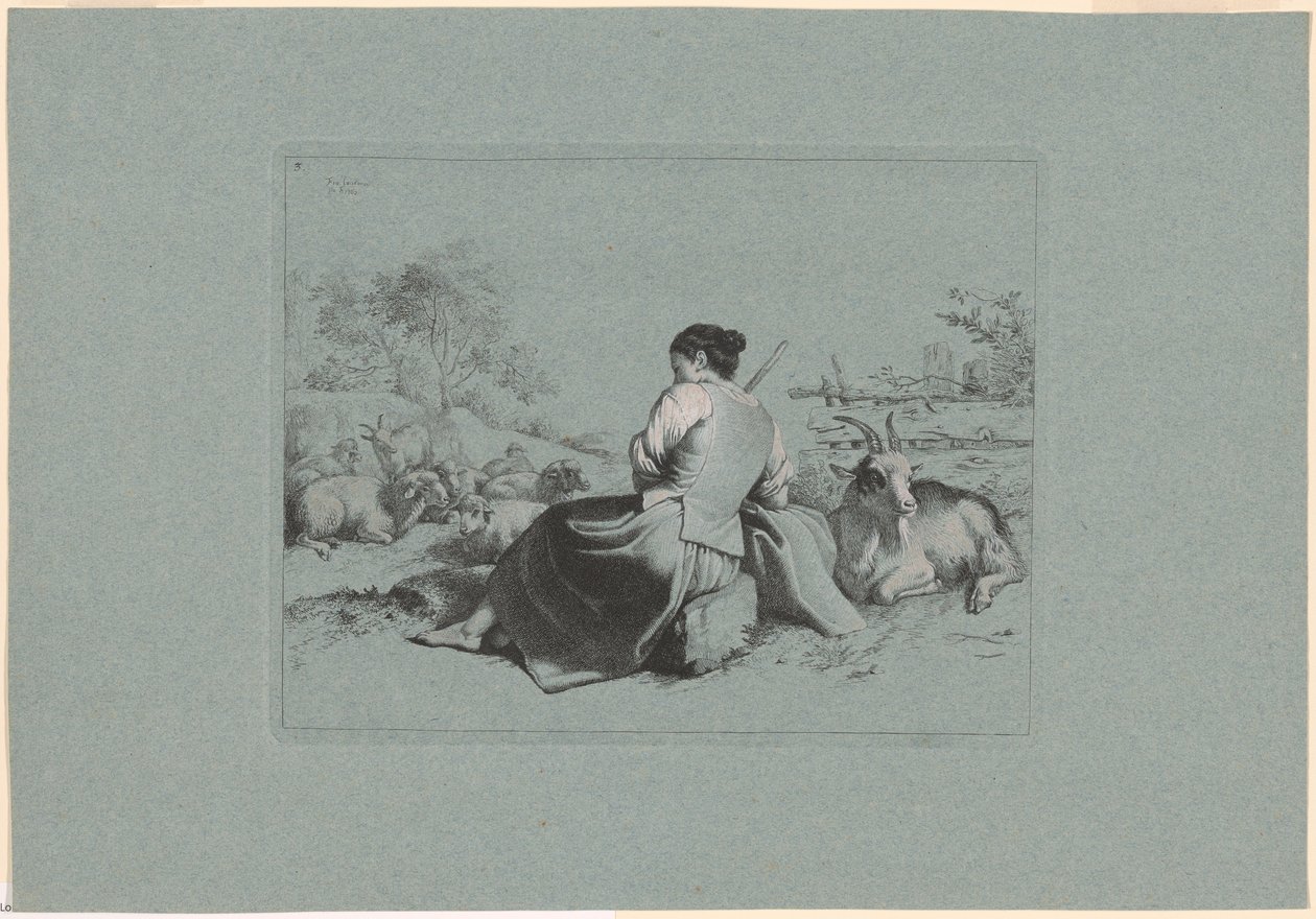 Plaat 3, uit De set van 12 pastorale scènes door Francesco Londonio