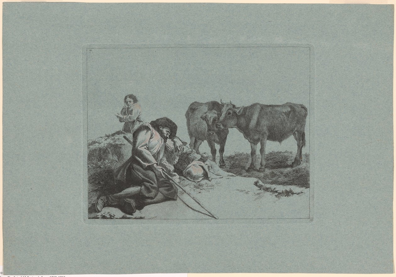 Plaat 7, uit De set van 12 pastorale scènes door Francesco Londonio