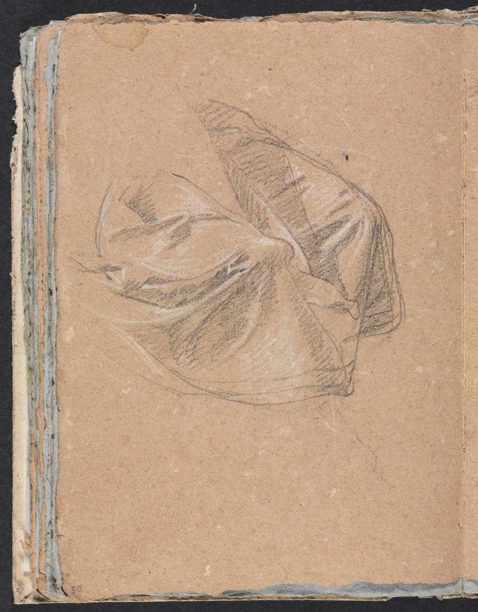 Verona Schetsboek: Draperijstudie pagina 50, 1760 door Francesco Lorenzi