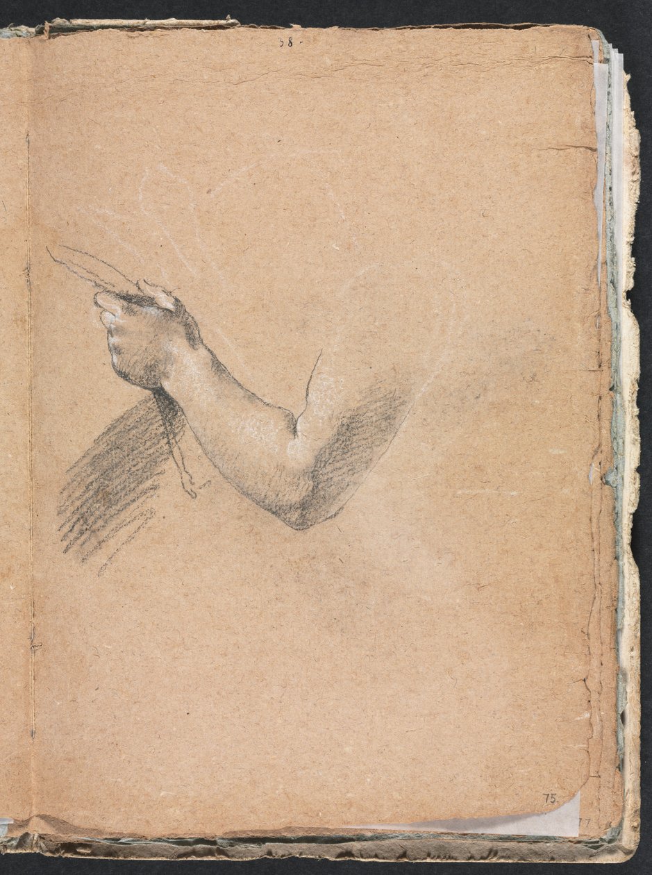 Verona Schetsboek: Linkerarm en hand pagina 75, 1760 door Francesco Lorenzi