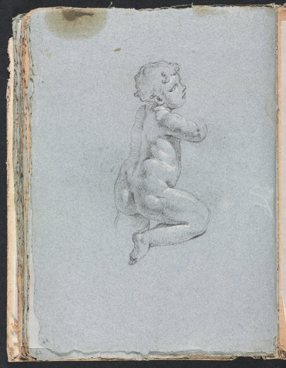 Verona Schetsboek: Putto in profiel pagina 64, 1760 door Francesco Lorenzi