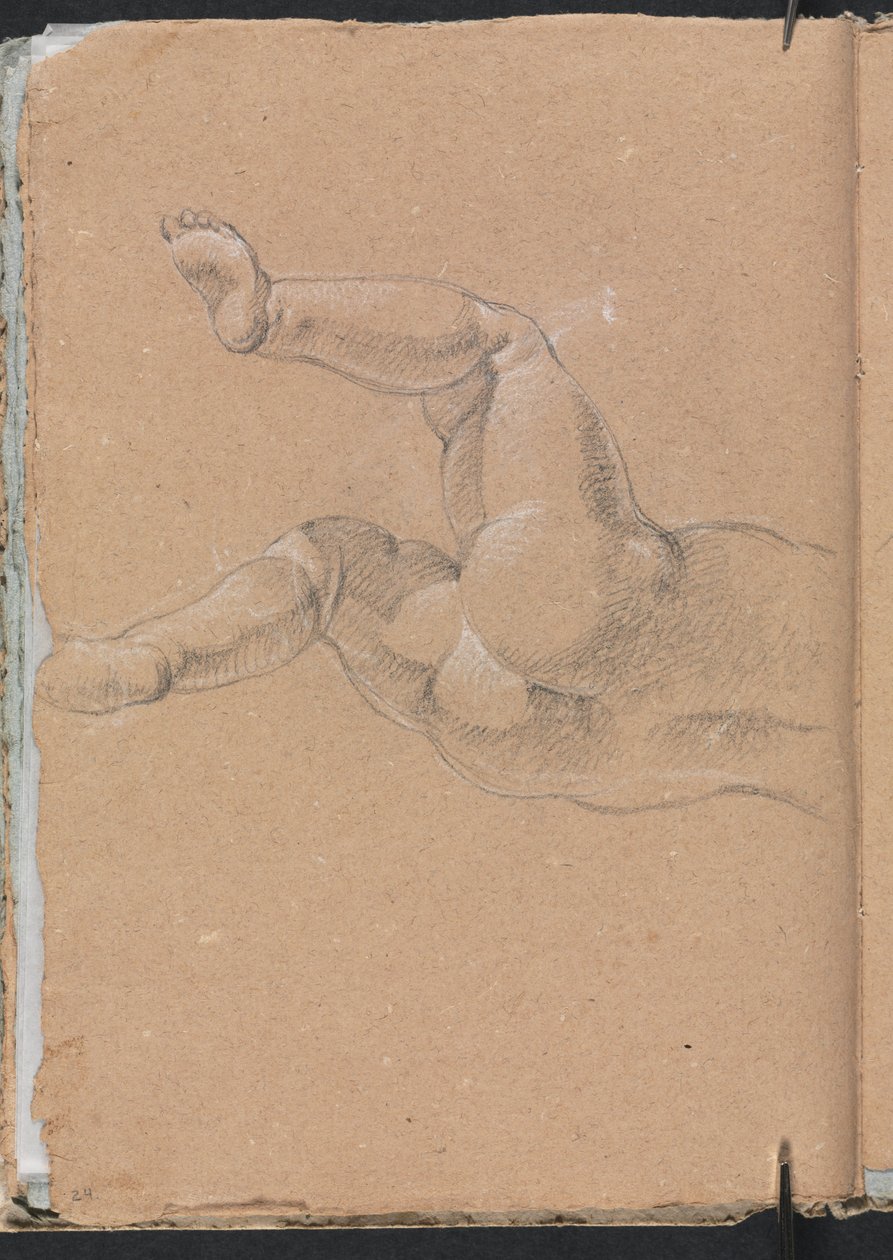 Verona schetsboek: Putto onderste helft van het lichaam pagina 24, 1760 door Francesco Lorenzi