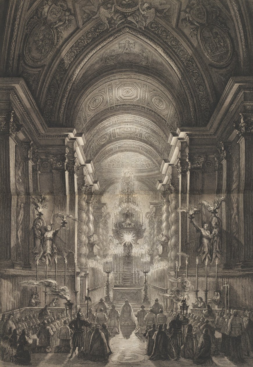 Ceremonie gehouden in de Cappella Paolina, Vaticaan door Francesco Piranesi