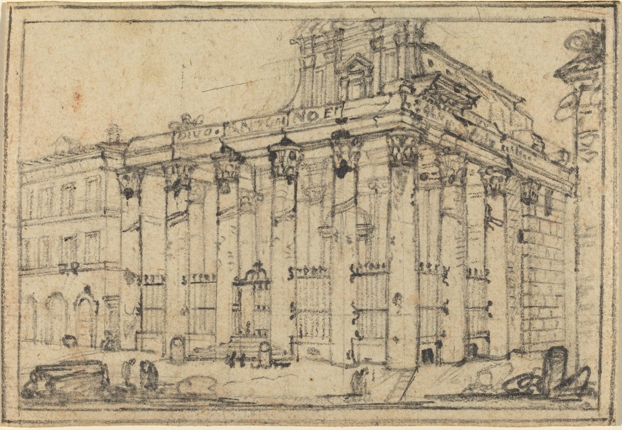 De tempel van Antoninus en Faustina door Francesco Piranesi