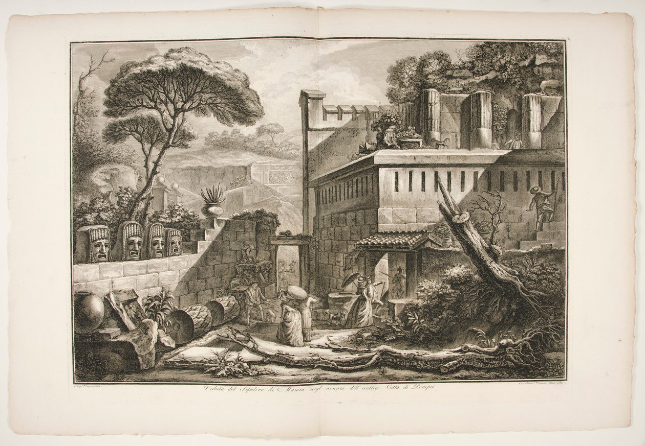 Gezicht op het graf van Marnia door Francesco Piranesi