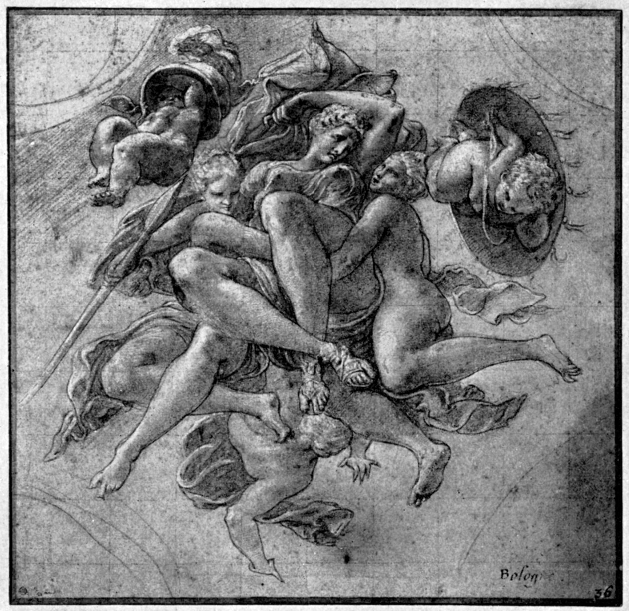 Ontwerp voor de Ulysses Galerij, Fontainebleau, c1540s door Francesco Primaticcio