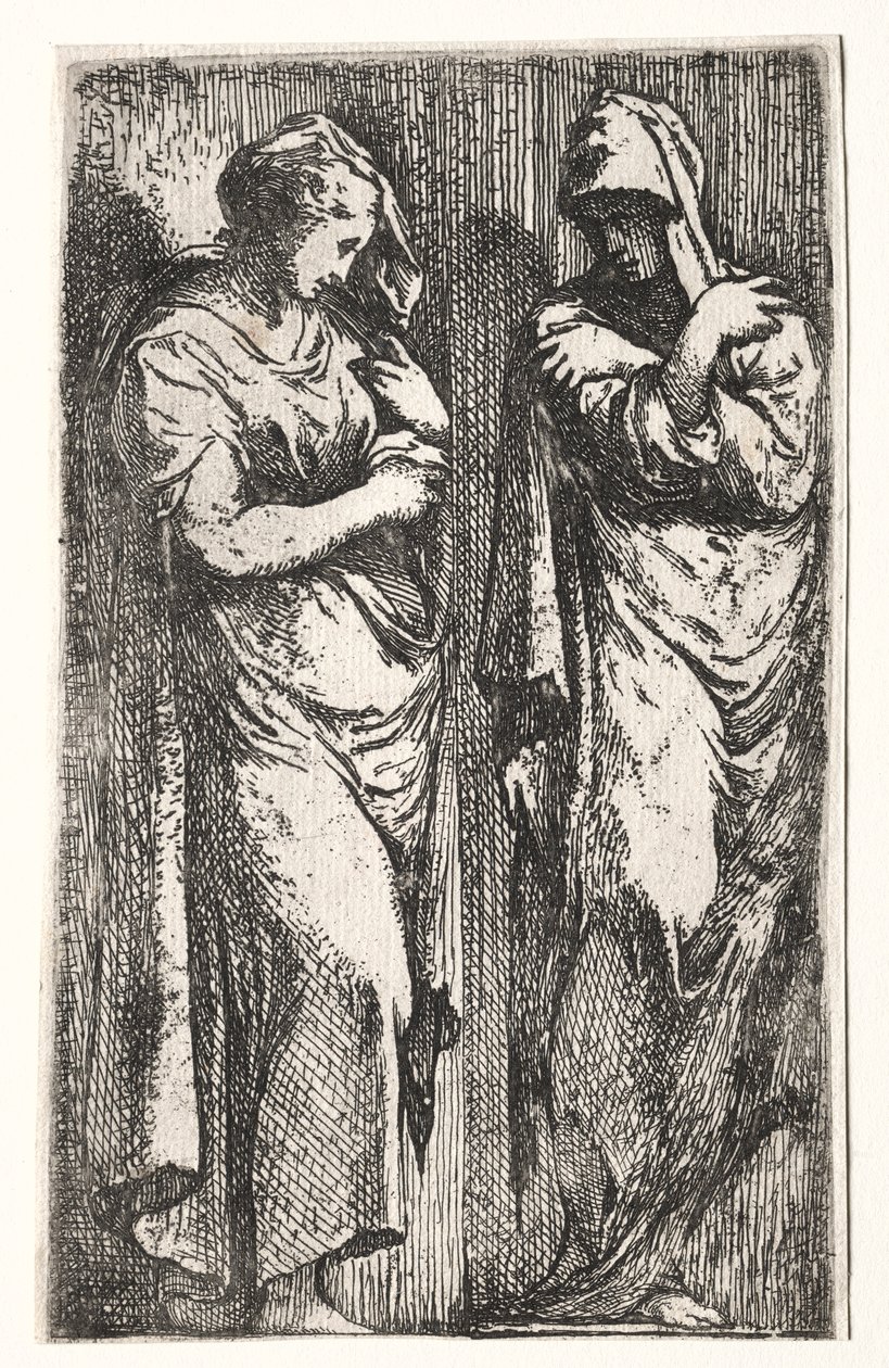 Twee Romeinse vrouwen door Francesco Primaticcio