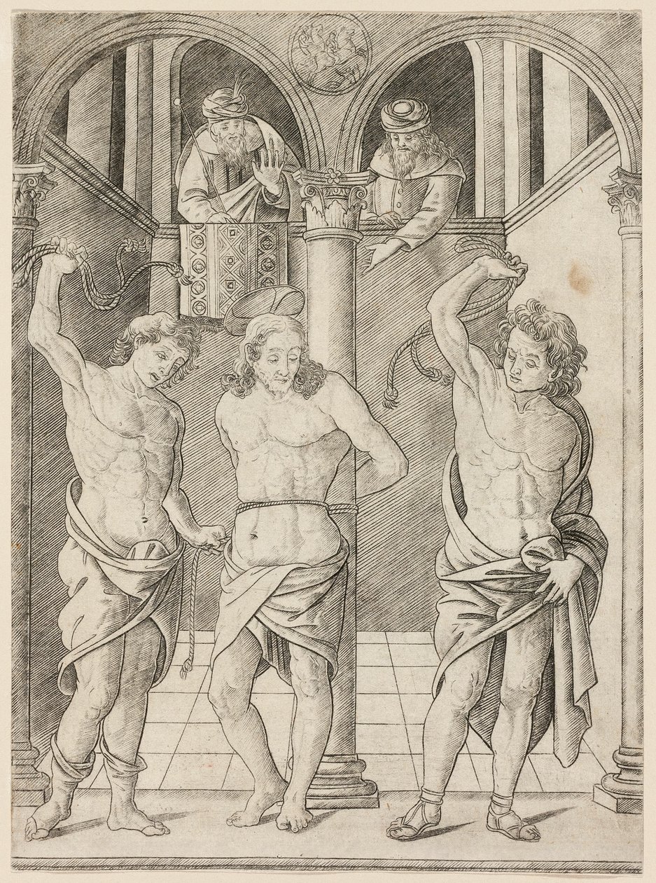 De geseling, plaat 7 uit het leven van de Maagd en Christus door Francesco Rosselli