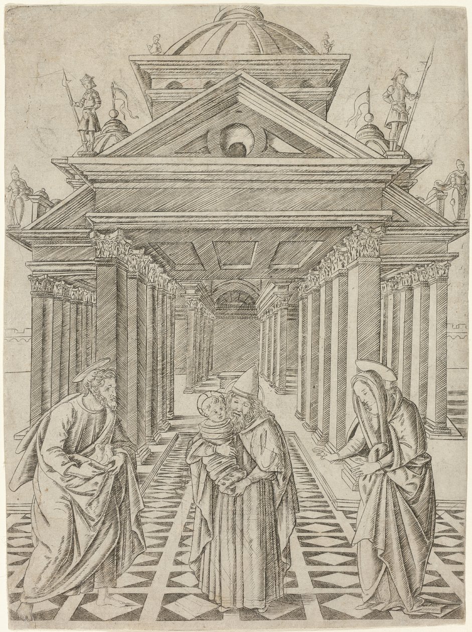 De Presentatie in de Tempel, plaat vier uit het Leven van de Maagd en Christus door Francesco Rosselli
