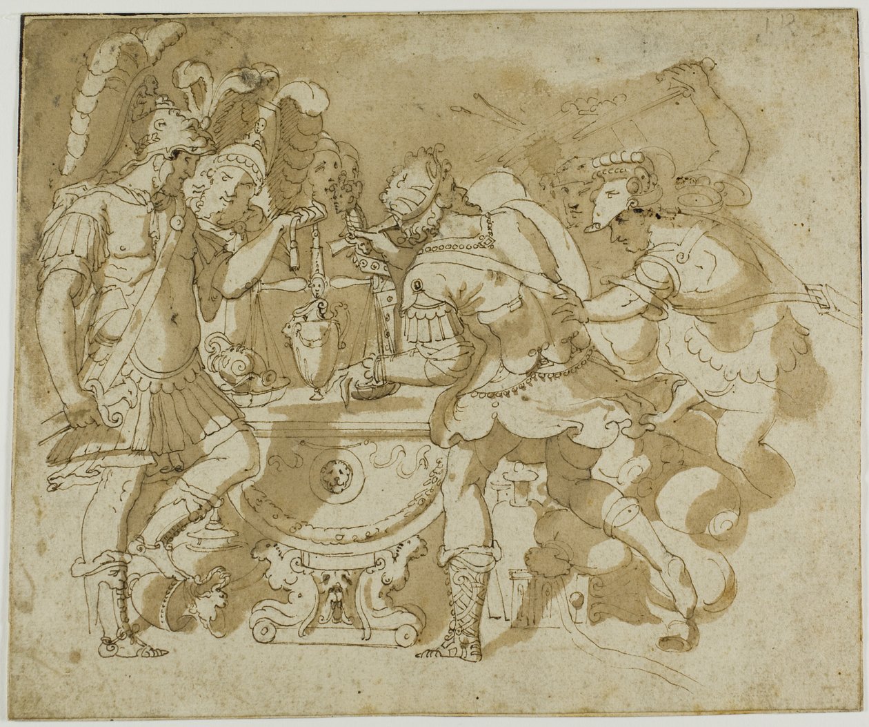 Camillus valt Brennus aan door Francesco Salviati