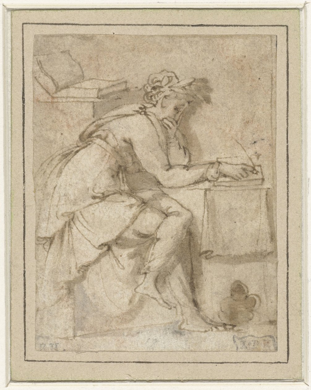 Zittende muze (?) door Francesco Salviati