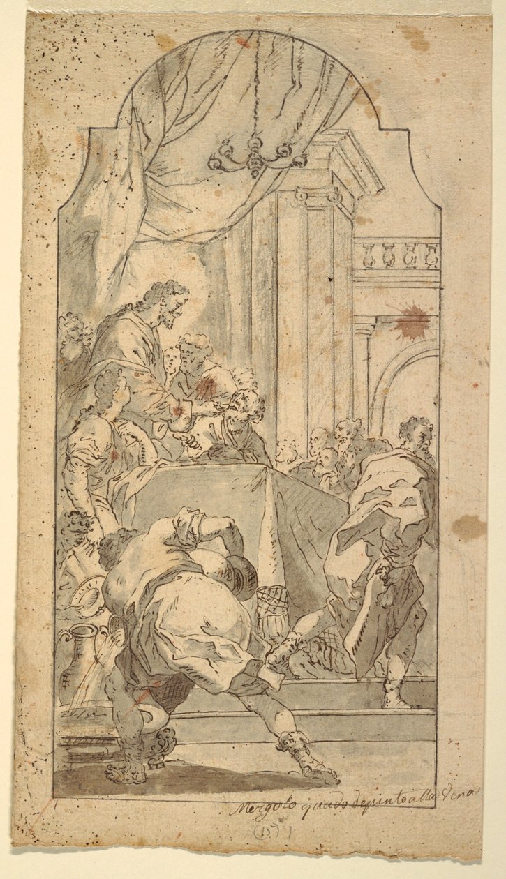 Tekening, Het laatste avondmaal, 1746-86 door Francesco Saverio Mergolo
