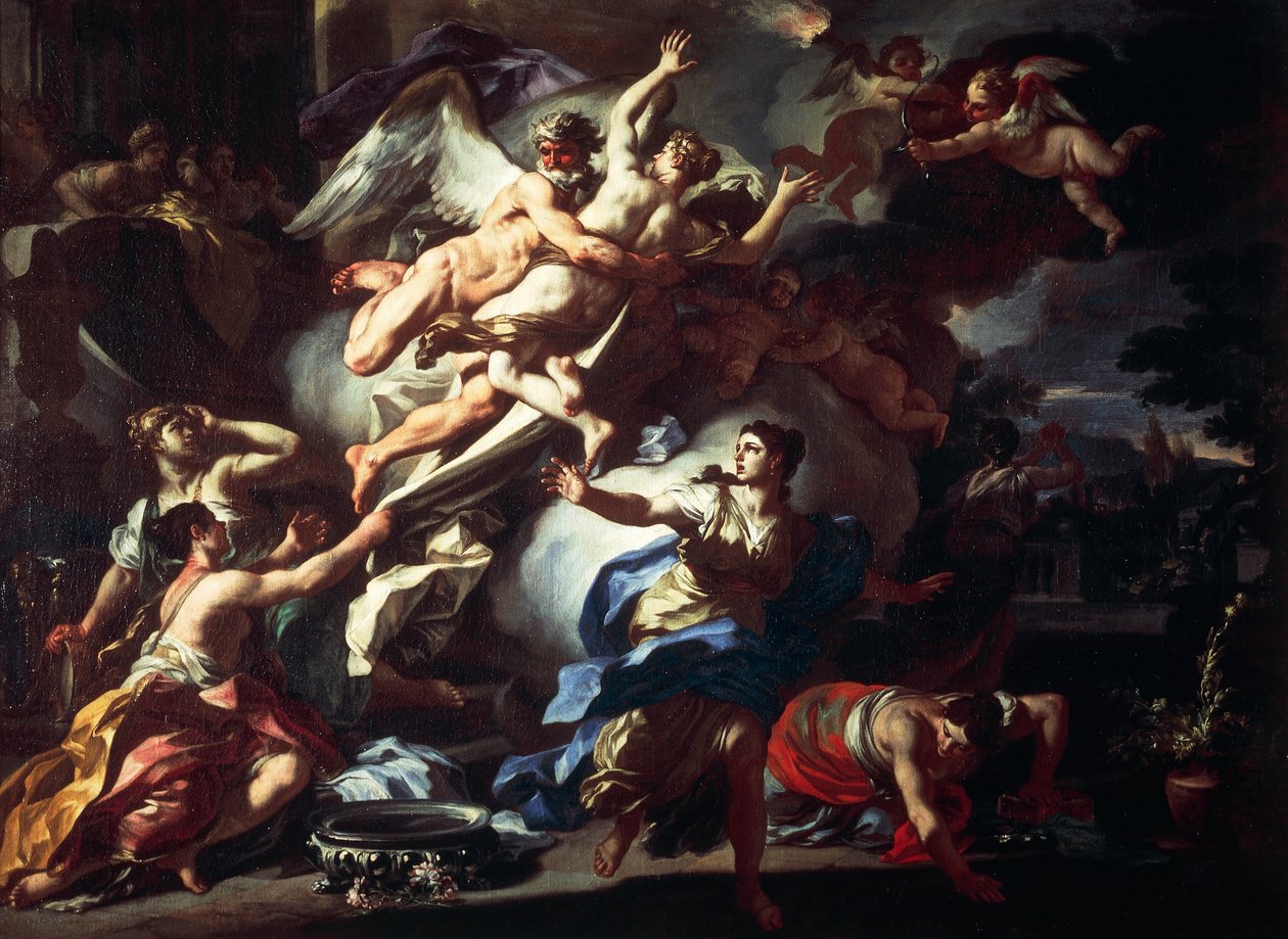 Boreas verkracht Orythia door Francesco Solimena