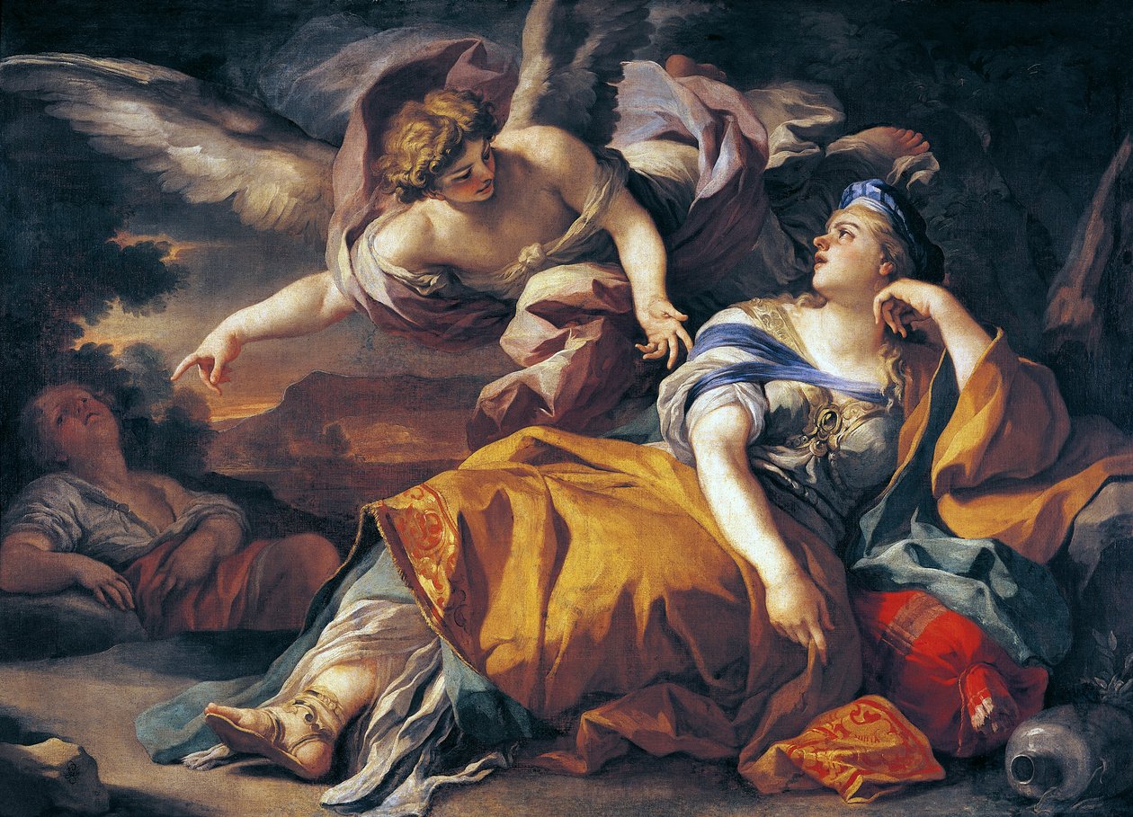 Hagar en de Engel, door Francesco Solimena door Francesco Solimena