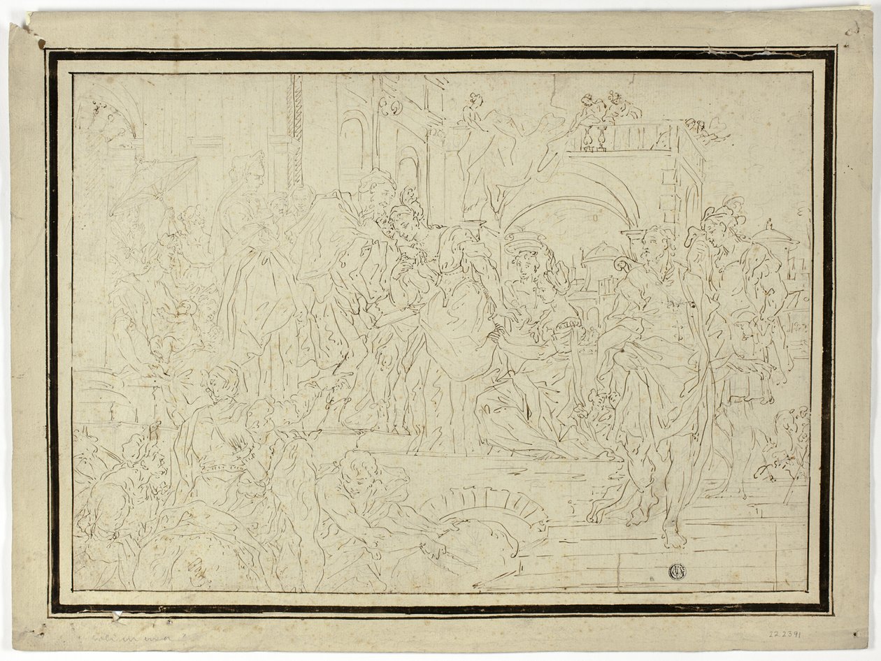 Heerser ontvangt dame door Francesco Solimena