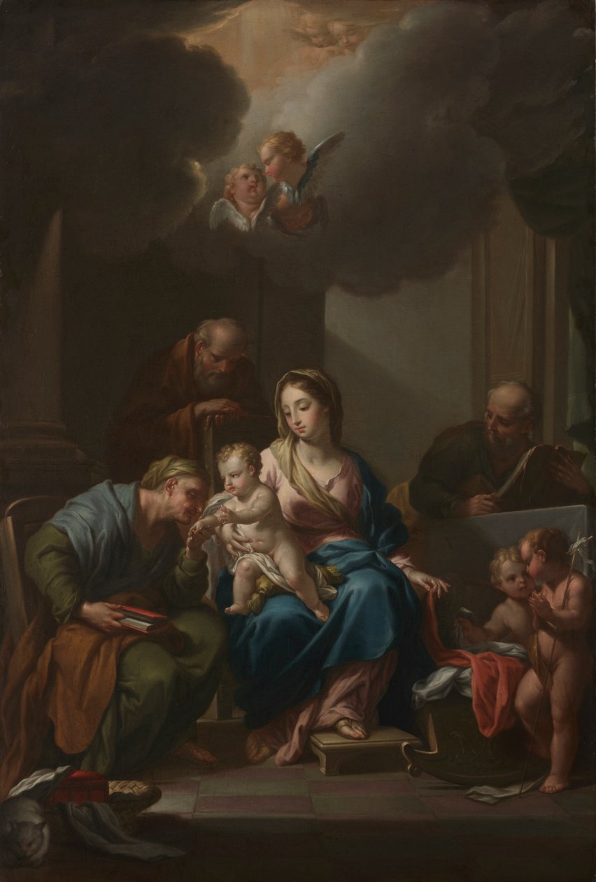 Presentatieschets voor "De Heilige Familie met Heiligen Anna, Joachim en Johannes de Doper" (voor Santa Maria in Via Lata, Rome) door Francesco Trevisani