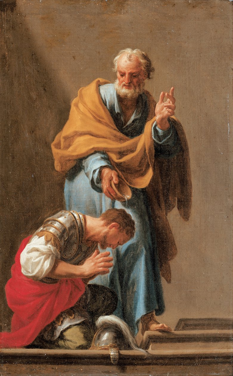 Sint Petrus Doopt de Centurion Cornelius door Francesco Trevisani