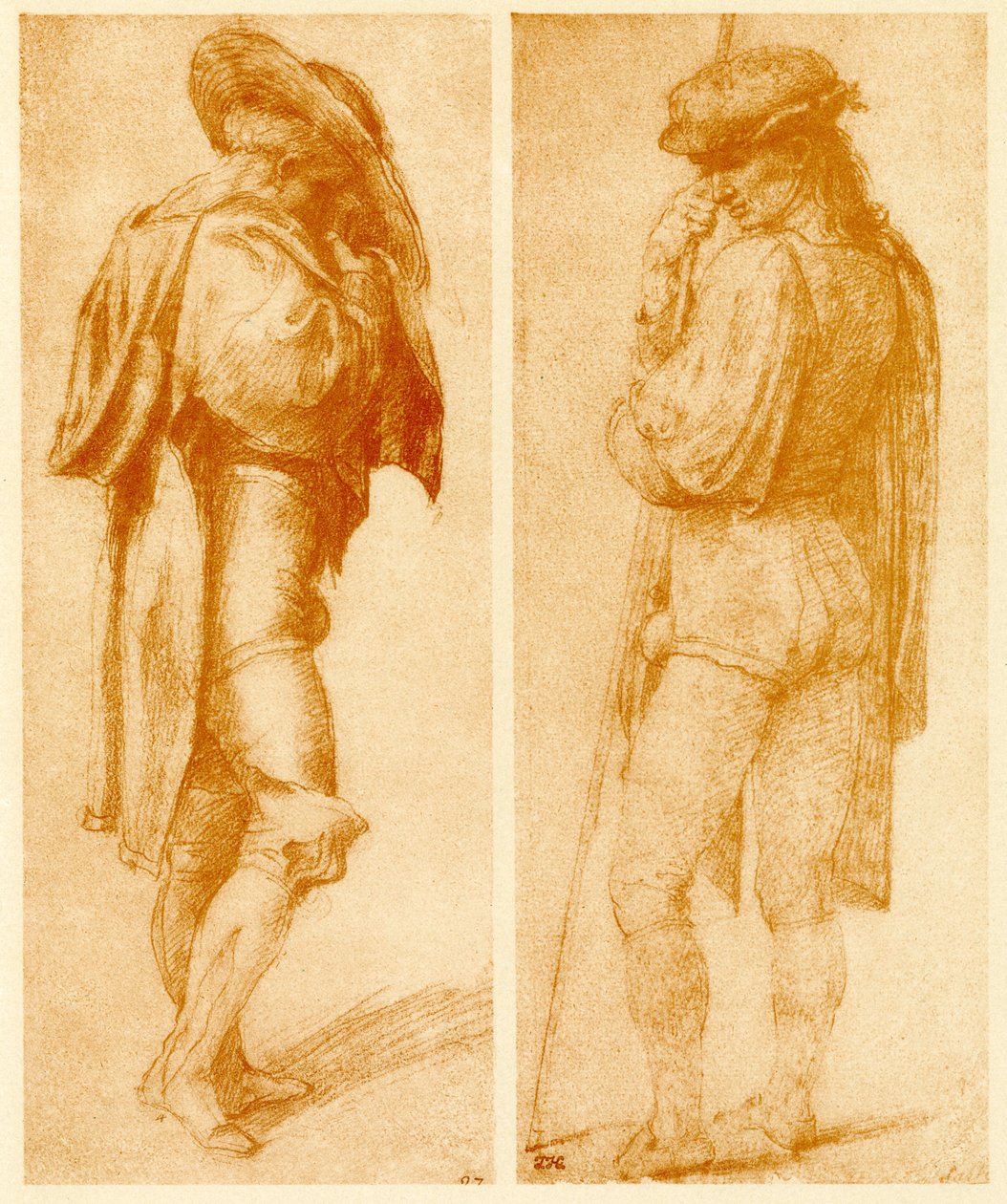 Studie van de twee Jozef-afbeeldingen door Francesco Ubertini Bacchiacca