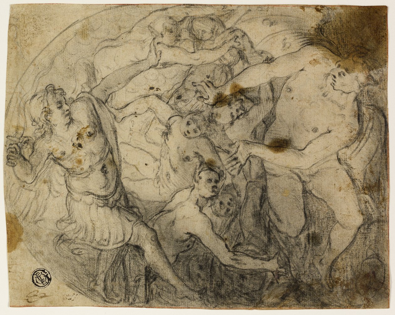 Studie voor Sint-Michiel die Lucifer Verdrijft door Francesco Vanni