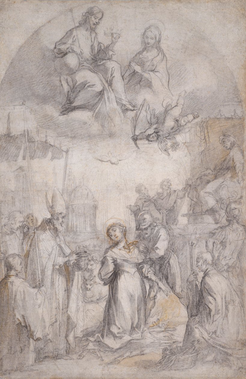 De Laatste Communie en Martelaarschap van Sint Lucia door Francesco Vanni