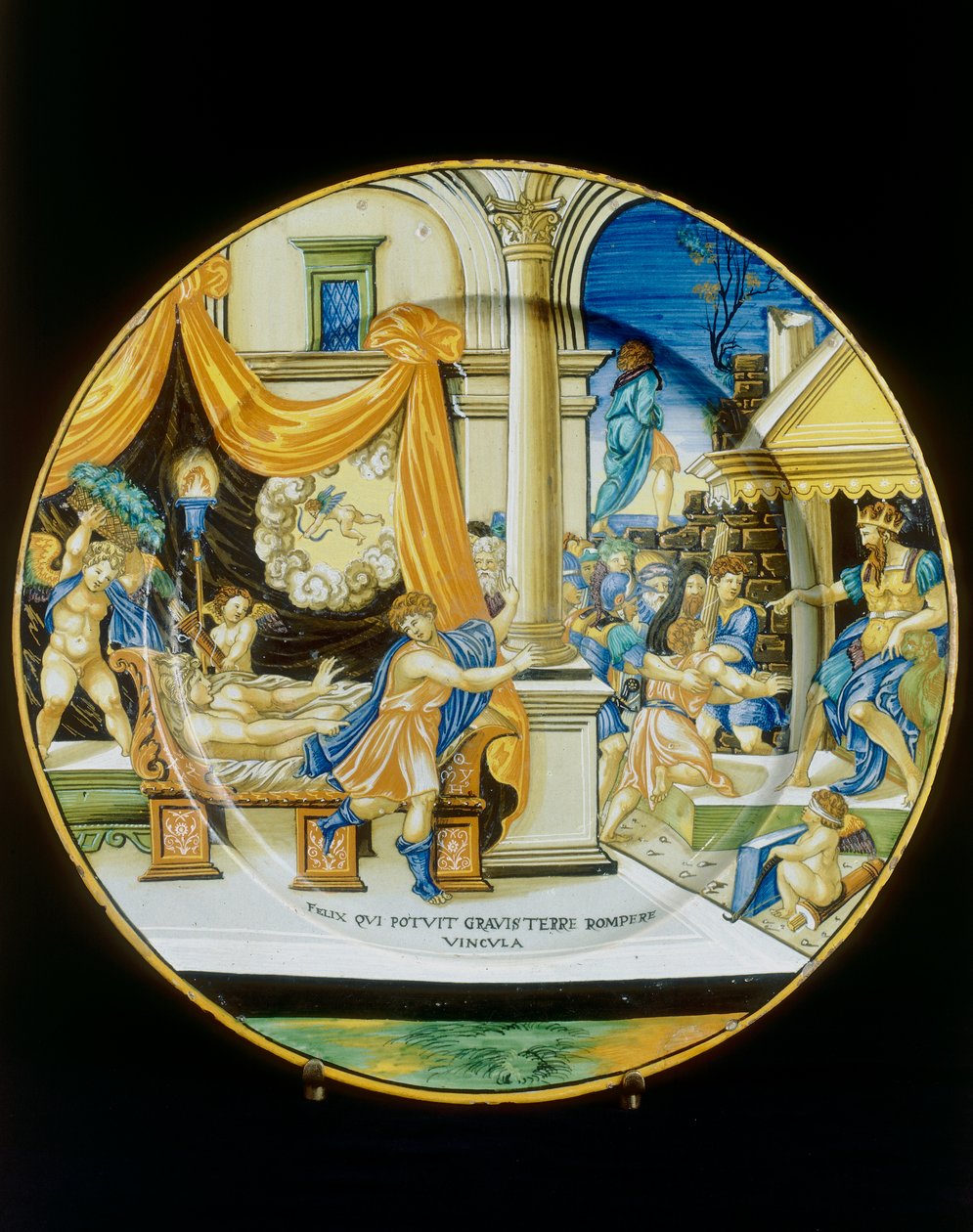 Verleiding van Giuseppe Ebreo, plaat door Francesco Xanto Avelli bewaard in het Museo Nazionale del Bargello, Florence door Francesco Xanto Avelli