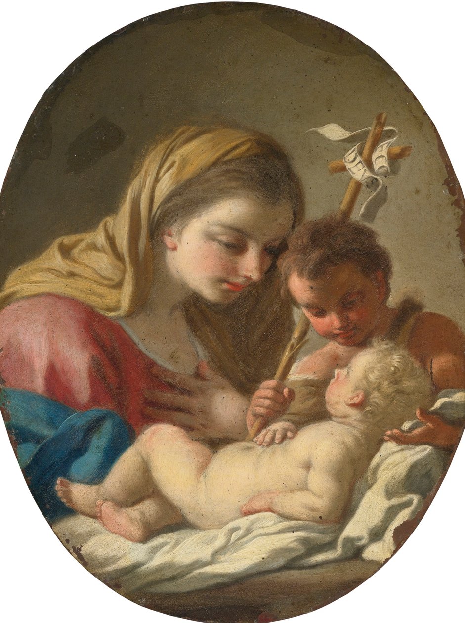 Francesco de Mura Madonna met kind en het kindje Johannes de Doper door Francesco de Mura