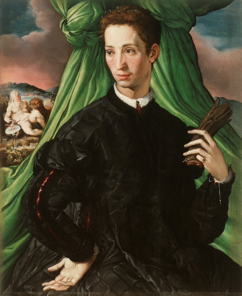 Portret van een Florentijnse edelman door Francesco de Rossi Salviati Cecchino