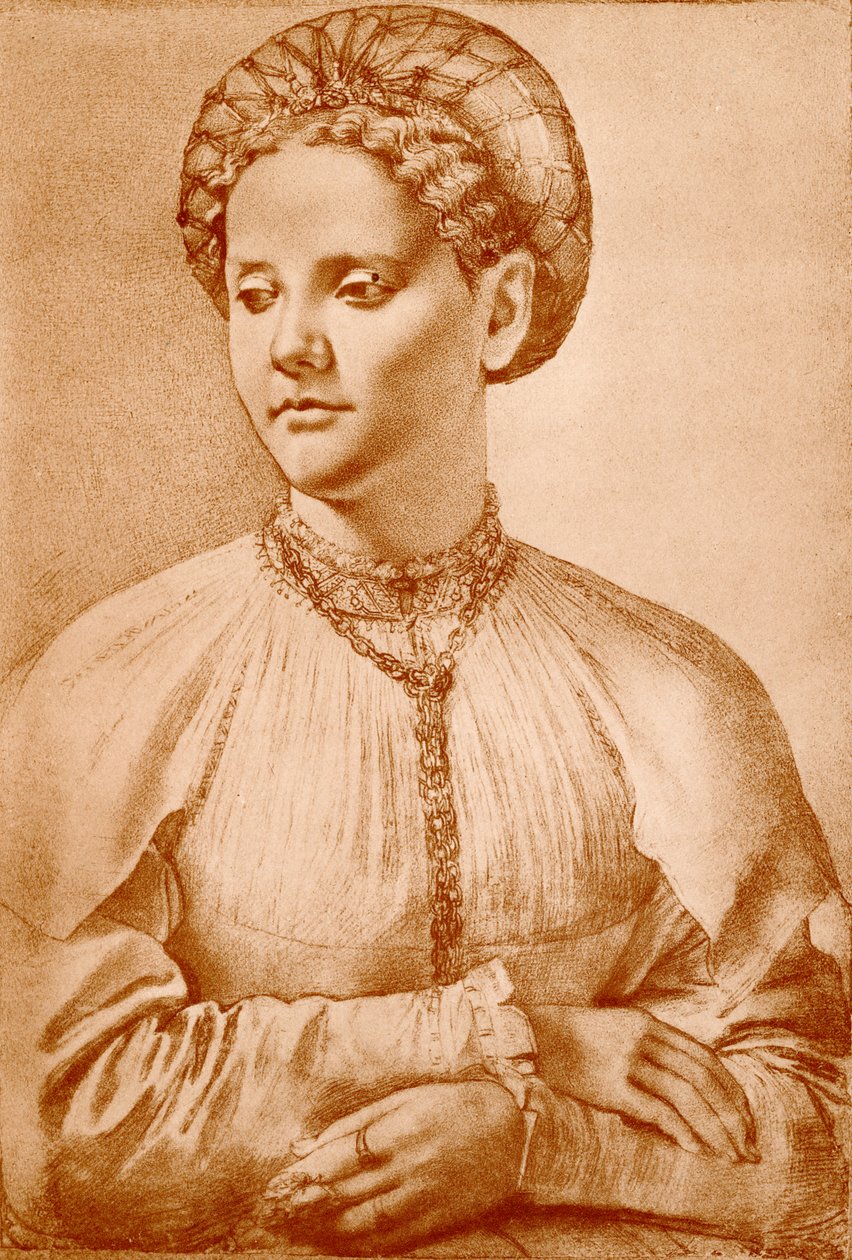 Vrouwelijk portret door Francesco di Cristofano Franciabigio