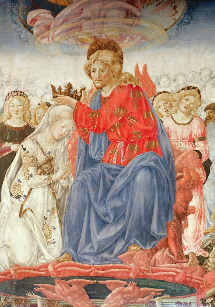Detail van de Kroning van de Maagd door Francesco di Giorgio Martini