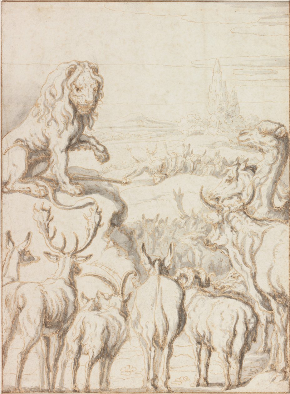 De Leeuw, Koning der Dieren door Francis Barlow