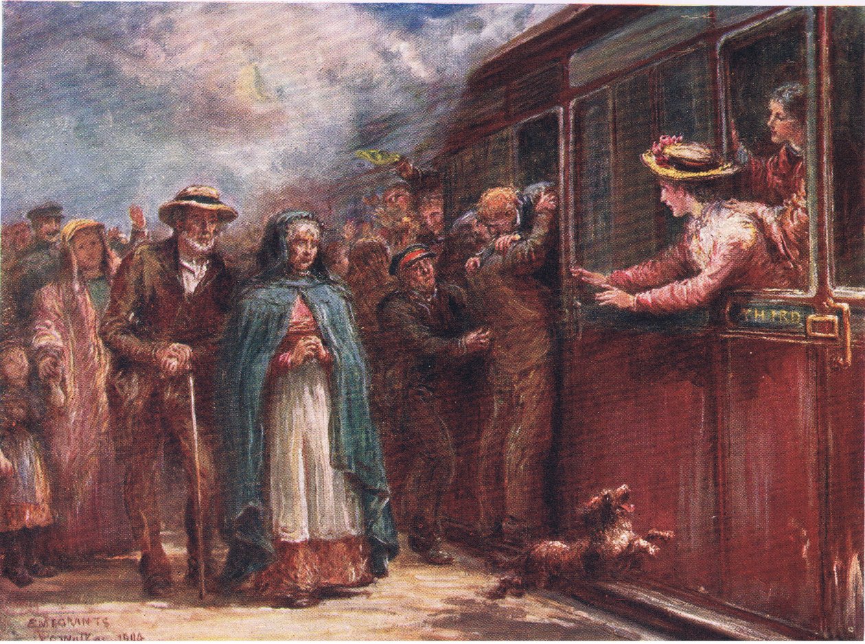 Op weg naar Amerika, uit Glimpen op Veel Landen: Ierland gepubliceerd door Adams & Charles, 1909 door Francis S. Walker