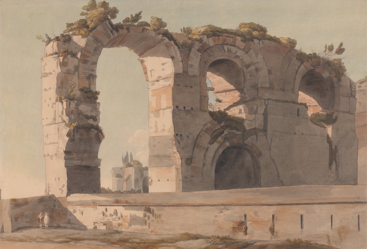 Het Claudische Aquaduct, Rome door Francis Towne