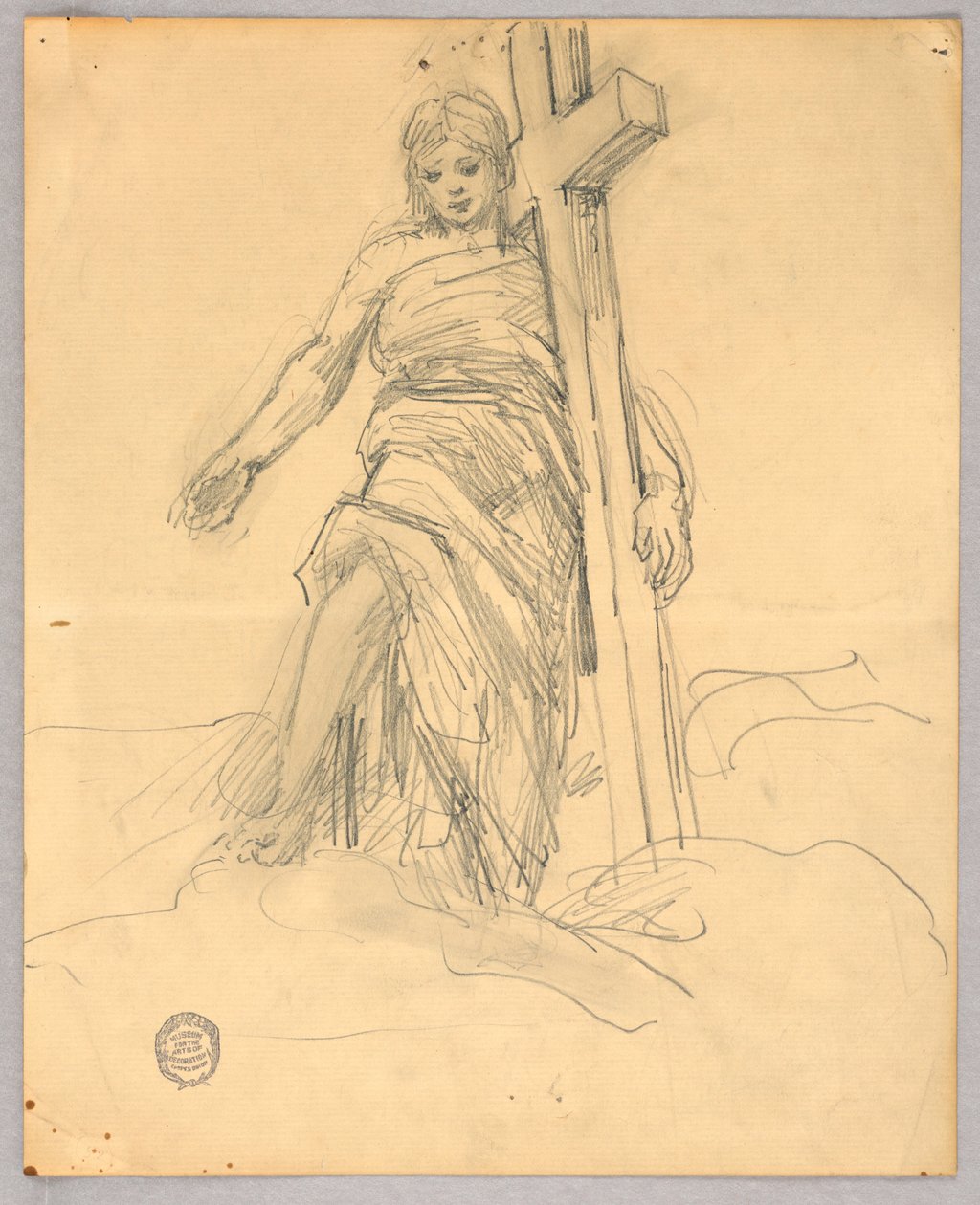 Schets voor centrale figuur in de Hemelvaart door Francis Augustus Lathrop