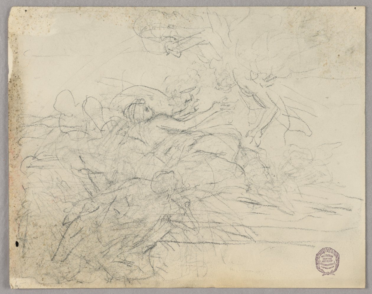 Schets van figuurgroep voor Hemelvaart door Francis Augustus Lathrop