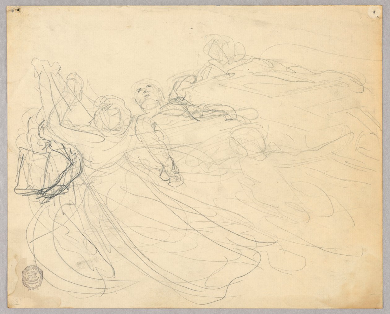 Schets van figurengroep voor Hemelvaart door Francis Augustus Lathrop