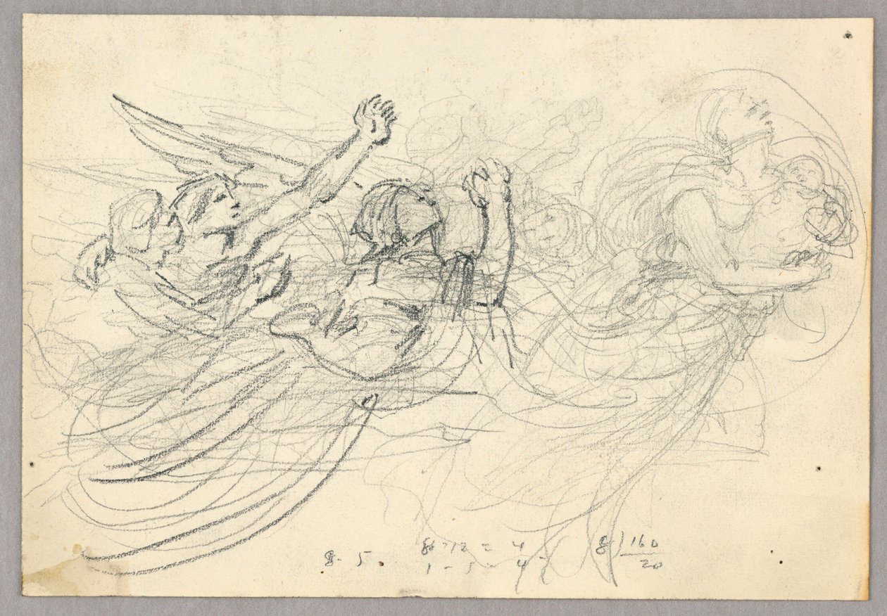 Schets van figuurgroep voor Hemelvaart door Francis Augustus Lathrop