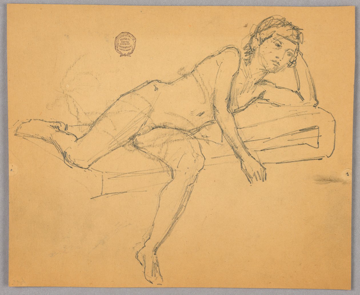 Studie van naaktfiguur door Francis Augustus Lathrop